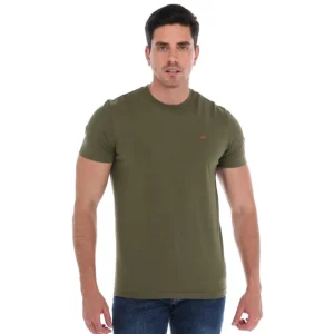 T-shirt Hombre Color Verde Militar Manga Corta