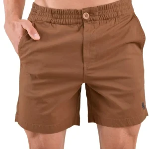Bermuda Hombre con Cintura Elástica Gabardina Camel