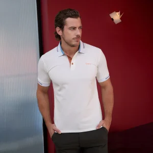 Playera polo detalles rib hombre