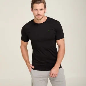 T-shirt Hombre Color Negro Manga Varquito Verde